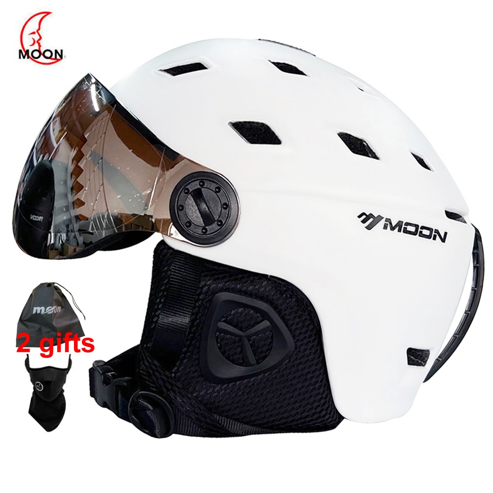 문 고글 스키 헬멧 일체형 성형 PC + EPS 고품질 스키 헬멧, 야외 성인 스포츠 스키 스노우 보드 스케이트 보드 헬멧